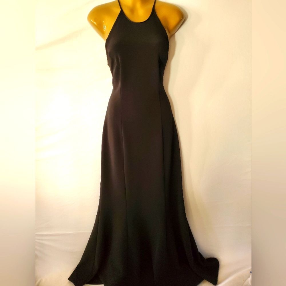 Nouveau Women's Black A-line Open Back Maxi Dress Sz‎ S